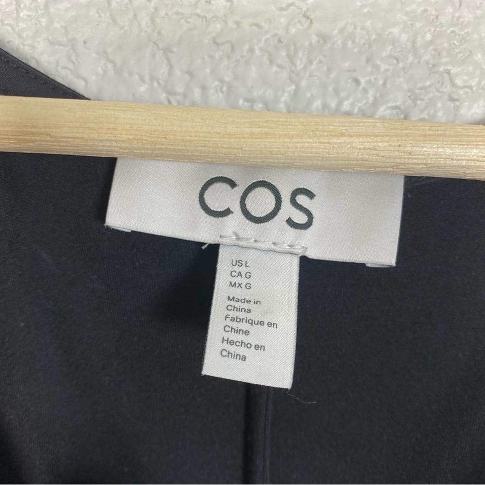 COS Women’s Black Long Sleeve Waist Wrap Midi Dress Size Large - Picture 5 of 11